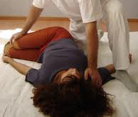 woman getting shiatsu